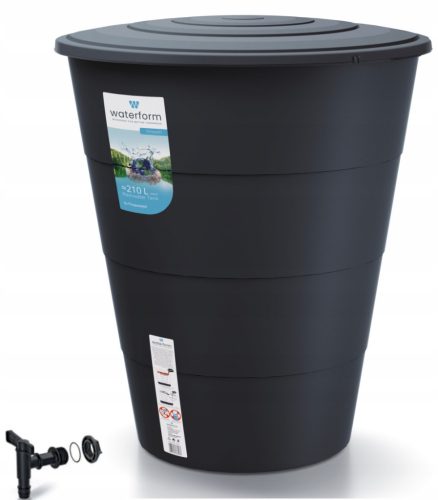  Rainwater tank 210 l 86 x 75 cm black