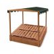 Wooden sandpit 180x180 with roof and benches