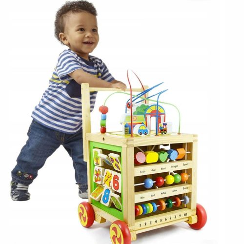  WOODEN RUNNERS PUSH EDUCATIONAL CUBE 6in1