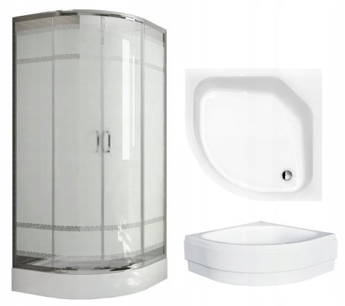 Sanplast NEVIDA shower cubicle with double sliding doors 80 x 80 cm + semicircular shower tray Besco Diper 2 80 x 80 cm