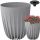  Lamela flowerpot, 30 cm x 30 x 35.6 cm, diameter 30 cm, plastic in grey and silver