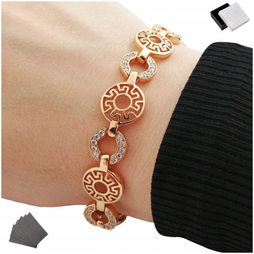  BEAUTIFUL WOMEN'S GREEK GOLD BRACELET WITH 18K ZIRCONS AS A GIFT + FREEBIES