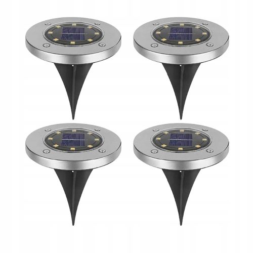  Led-Lux solar lamp, silver, 13 cm, 4 pieces