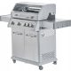  GAS GARDEN GRILL WITH GLASS 5 BURNERS 4+1 14.2KW CAST IRON GRATE YATO
