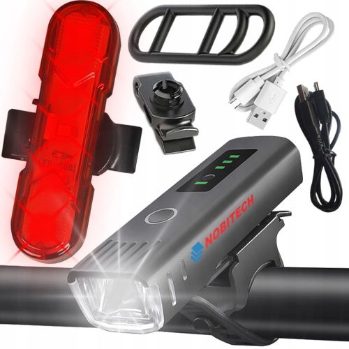  Nobitech BL01 front bicycle light + Nobitech BL03 rear bicycle light red