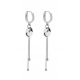  Silver earrings s 925 elegant long hoops