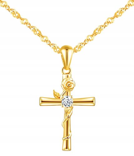  GOLDEN COMMUNION NECKLACE CROSS SILVER CHAIN