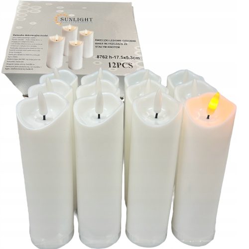  12 x candle insert for candle, battery-operated, LED candle with flame effect, 17.5 cm