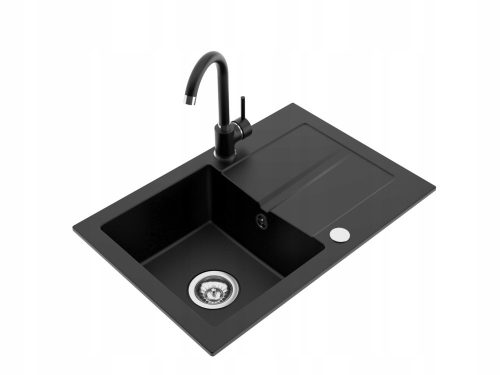 Miló PURO single-bowl sink, black granite