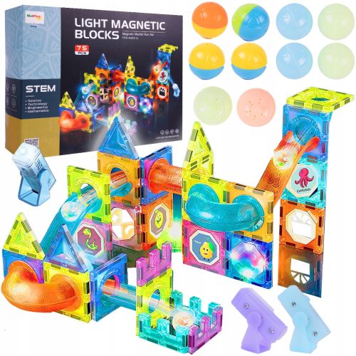  MalPlay magnetic blocks MAGNETIC BLOCKS 75 EL GLOWING BALLS Gauge 75 pcs.