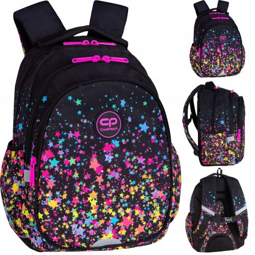  CoolPack multi-compartment school backpack, black, multi-coloured, 21 years