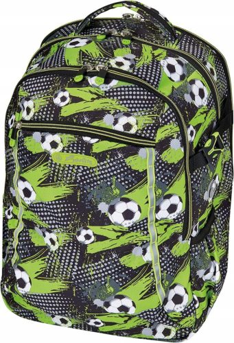  Herlitz school backpack with multiple compartments, black, green tones, 24 l