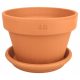  Degrea flowerpot 21.9 cm x 21.9 x 15.2 cm diameter 21 cm natural ceramic, terracotta + Degrea pot stand 21 cm ceramic