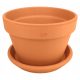  Degrea flowerpot 25.3 cm x 25.3 x 16.8 cm diameter 25 cm natural ceramic, terracotta + Degrea flowerpot stand 24.9 cm ceramic