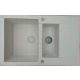 Scandic 70 white granite washbasin with one and a half basins