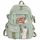 Green School Backpack with Multiple Pockets and Waterproof Design