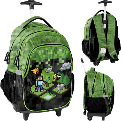 Exclusive Gaming School Backpack for Boys with Minecraft Theme and Wheels