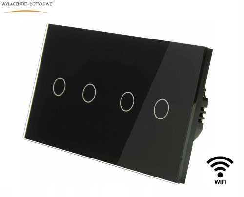 Single four-way switch MT-2G1-WIFI+MT-2G1-WIFI-157-B black