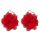  Earrings Gold Circles Circles Red Flowers 70mm