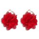  Earrings Gold Circles Circles Red Flowers 70mm