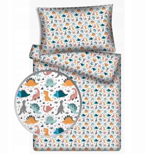  Cotton bed linen 160x100 60x40 for a baby bed Dinosaur 411bia