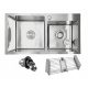 Stellman two-bowl sink, stainless steel