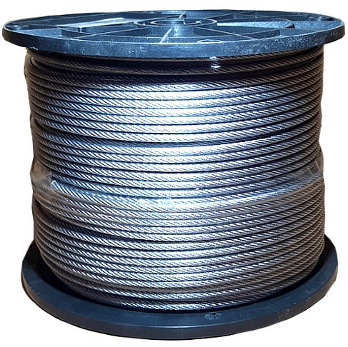 PVC-coated steel cable 6x7 4mm/200m DIN3055 EN12385-4