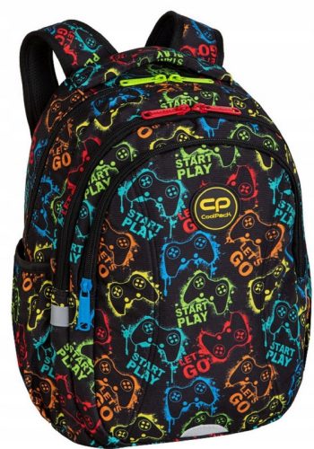  CoolPack Multi-Compartment School Backpack, Black, Blues, Yellows and Golds, Multi-Colour, 21 l