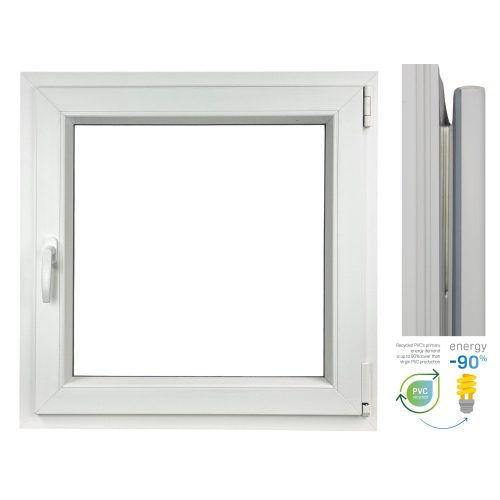 PVC WINDOW 600 x 600 RU/P WHITE WITH MICRO VENTILATION