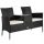 Benches for garden and terrace Bench integrated with Casaria table, 143 x 64 cm, black