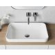 Rectangular Etna washbasin recessed into the worktop