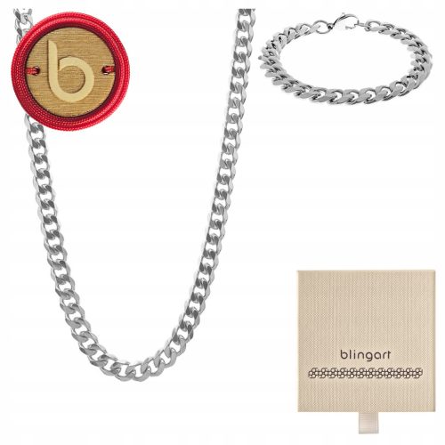  Men's necklace and bracelet set, armor