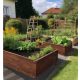 Garden box made of metal, 292 l, brown