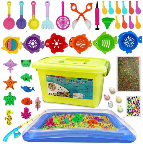  Set with gel water balls, pool molds, fishing rod, XXXL