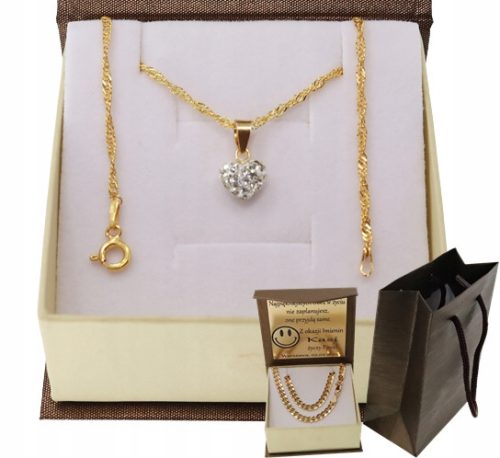  WOMEN'S SINGAPORE HEART GOLD FULL CHAIN. 585 925 + FREE ENGRAVING