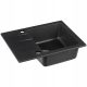 Moderno single-bowl sink, black granite