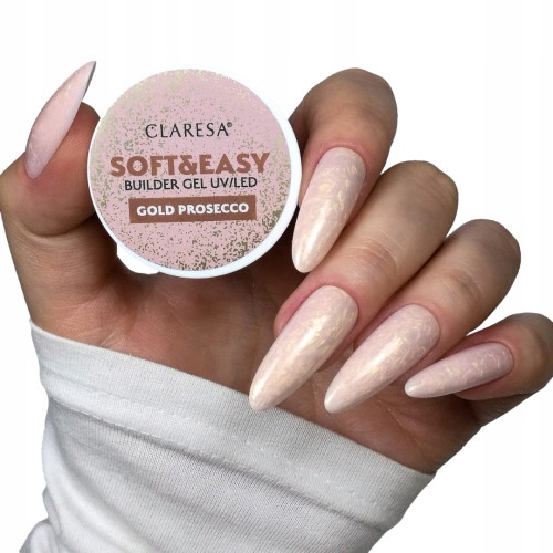  CLARESA SOFT & EASY BUILDER GEL BUILDING GEL TIXOTROPY GOLD PROSECCO 12G