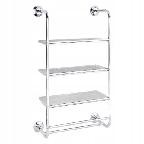  Wall Mounted Bathroom Shelf, 3 Shelves, Towel Rail