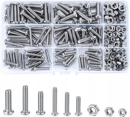 SET OF 440 STAINLESS STEEL HEXAGON SCREWS