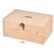  Wooden piggy bank with padlock 30x20x13