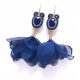  Soutache earrings BOHO navy blue gold flower wedding