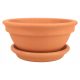  Degrea flowerpot 23.2 cm x 23.2 x 11 cm diameter 23 cm ceramic natural, terracotta + Degrea flowerpot stand 19 cm ceramic