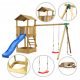 Lusia's wooden playground with slide and swing