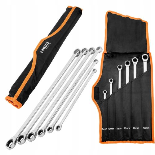  NEO-FLAT RING WRENCH set, 12 pieces, 8-19 mm, case