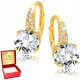  Gold earrings 925 Cubic Zirconia English Engraving