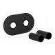 VALVE COVER SET, DOUBLE ROSETTE, MATT BLACK