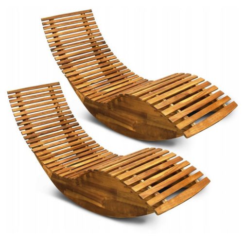 Sun loungers and garden and terrace Casaria deck chair made of beige and brown wood