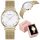  WOMEN'S WATCH PERFECT ZEFRA +BOX NUMBERS mesh bracelet gold