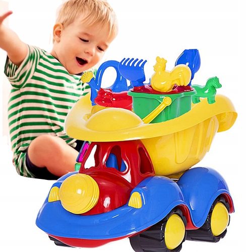 Sand tipping cart with bucket for a baby