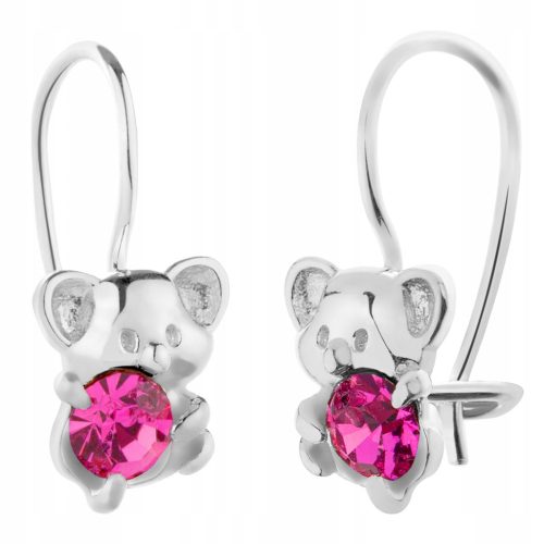  CHILDREN'S SILVER EARRINGS HANGING BEARS SILVER